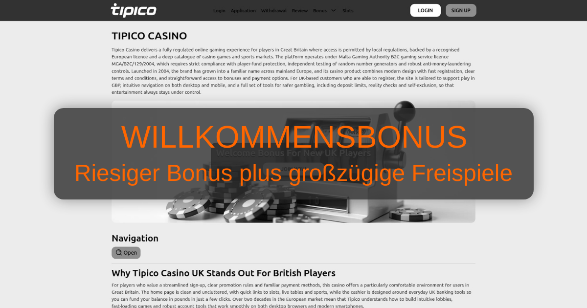 Tipico Casino welcome bonus