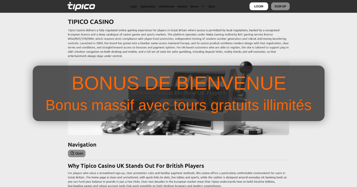 Tipico Casino welcome bonus