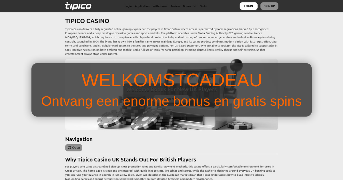 Tipico Casino welcome bonus