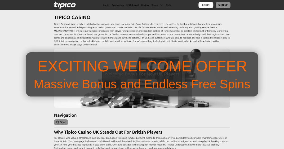 Tipico Casino welcome bonus